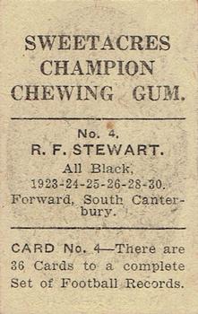 1930 Sweetacres Football Records #4 Ron Stewart Back